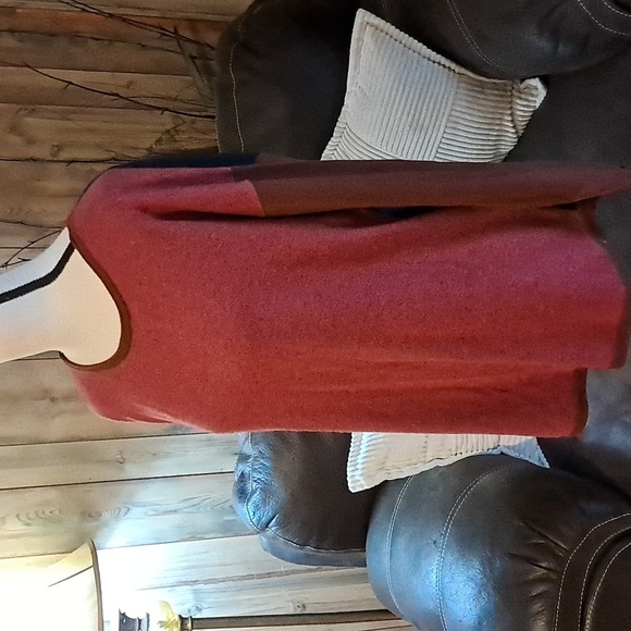 Smartwool Pink Tan Blue Colorblock Shadow Pine Merino Sweater Womens Size L - Picture 3 of 9